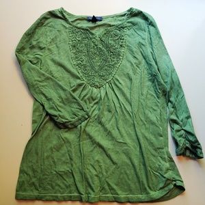 Green embroidered top by Bandolino